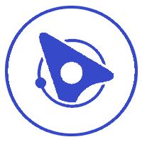 Sketch of a compass showing direction - blue