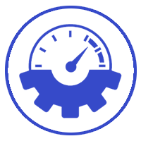 Sketch of a gauge showing speed - blue