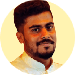 Handsome man with trimmed beard in the audience